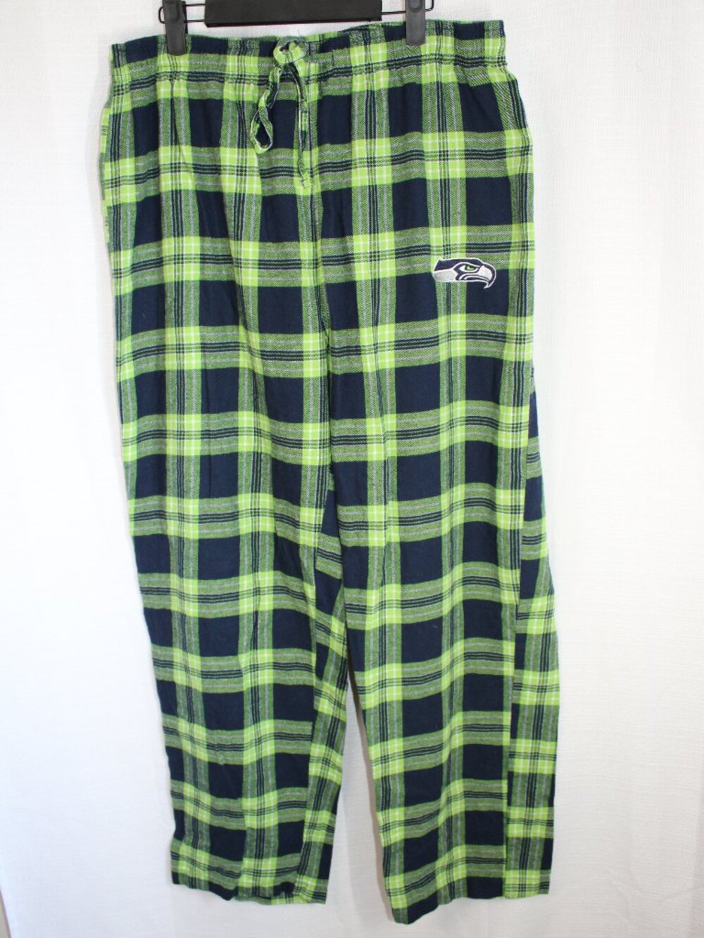 Men's Size XL Seahawks Action Green & Navy Cotton Blend Flannel Pajama Pants